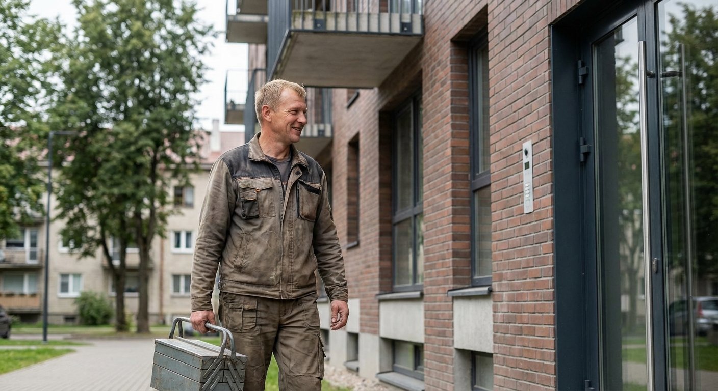 Meistras su įrankiais atvyksta į kliento namus Kaune