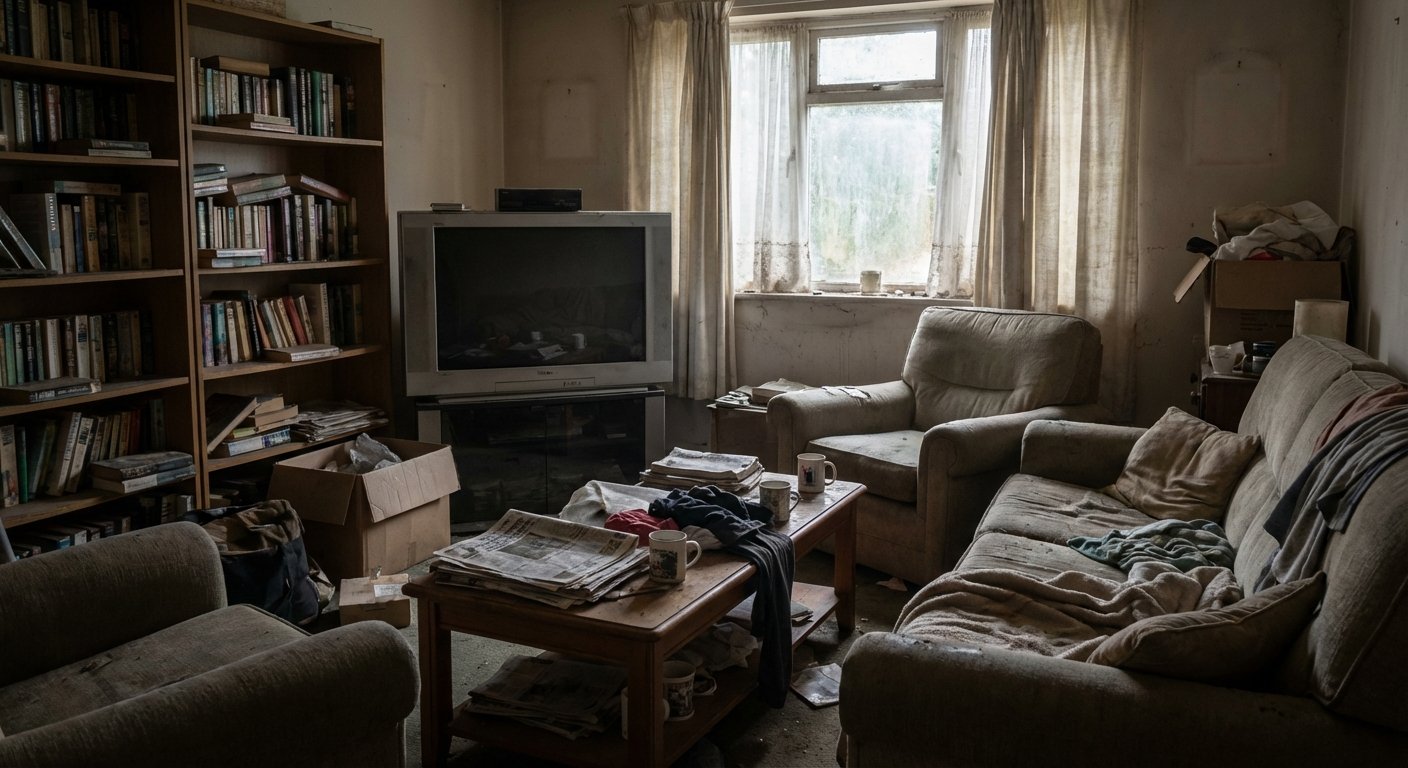 Dulkės ant lentynų prieš valymą