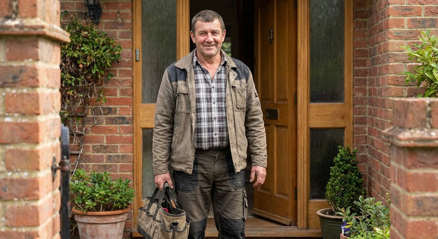 Meistras su įrankių dėže atvyksta į namus